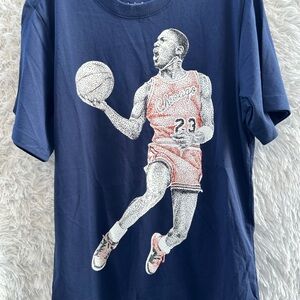 Navy Jordan Graphic Basketball graphic print T-Shirt New